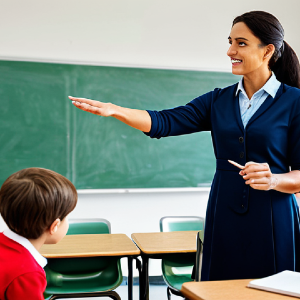 **
A professional teacher in a modest dress, engaging with students in a brightly lit classroom, learning through role-playing. Safe for work, appropriate content, fully clothed, professional, perfect anatomy, natural proportions, well-formed hands.
**