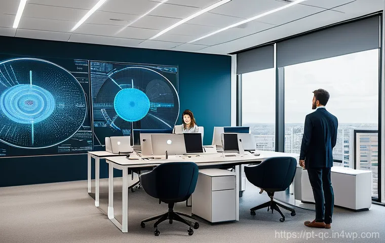 개념 심화를 위한 데이터 분석 기술 - **Prompt:** A dynamic, high-tech scene depicting a data scientist, a woman in her late 20s, with a f...