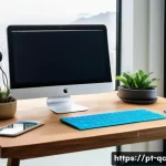 Home 22 개념 이해를 위한 동기 부여 기법 - A cozy and organized study desk in a modern Brazilian home, featuring a clean wooden table with a la...