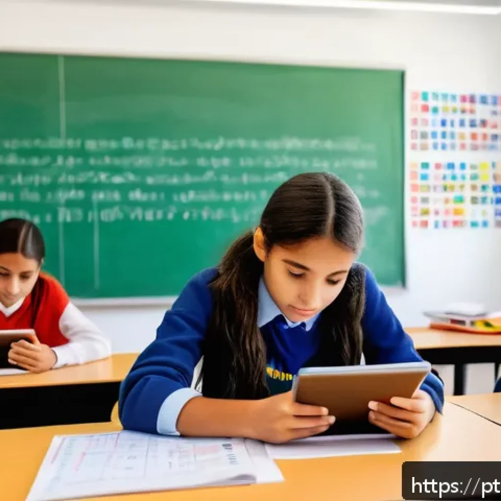 개념 이해를 위한 실습 기회 제공하기 - A vibrant classroom scene in a modern Brazilian school, showing diverse students actively engaged in...